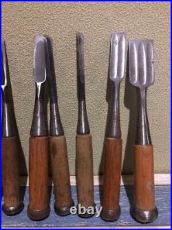 Japanese Nomi Chisel Vintage Old Retro Oire Tools Set of 14 Bulk