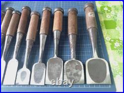 Japanese Nomi Chisel Vintage Old Retro Oire Tools Set of 15 Bulk