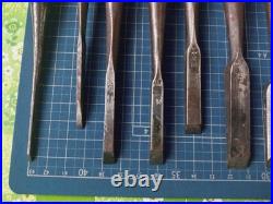 Japanese Nomi Chisel Vintage Old Retro Oire Tools Set of 15 Bulk