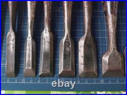 Japanese Nomi Chisel Vintage Old Retro Oire Tools Set of 15 Bulk