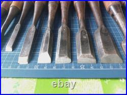 Japanese Nomi Chisel Vintage Old Retro Oire Tools Set of 15 Bulk