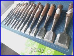 Japanese Nomi Chisel Vintage Old Retro Oire Tools Set of 15 Bulk