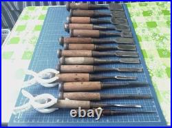 Japanese Nomi Chisel Vintage Old Retro Oire Tools Set of 15 Bulk