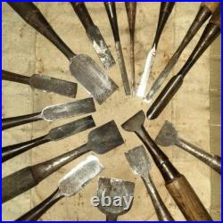 Japanese Nomi Chisel Vintage Old Retro Oire Tools Set of 16 Bulk F/S From Japan