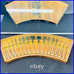 Japanese Nomi Chisel Vintage Old Retro Oire Tools Set of 16 Kuniaki Unused F/S