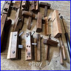 Japanese Nomi Chisel Vintage Old Retro Oire Tools Set of 18 Hammer F/S From JP