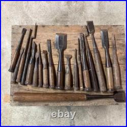 Japanese Nomi Chisel Vintage Old Retro Oire Tools Set of 19 in Bulk Japanese Nomi Chisel Vintage Old Retro Oire Tools Set of 19 in Bulk