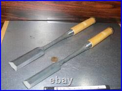 Japanese Nomi Chisel Vintage Old Retro Oire Tools Set of 2 Seiju