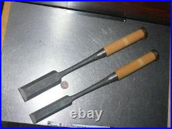 Japanese Nomi Chisel Vintage Old Retro Oire Tools Set of 2 Seiju