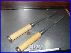 Japanese Nomi Chisel Vintage Old Retro Oire Tools Set of 2 Seiju