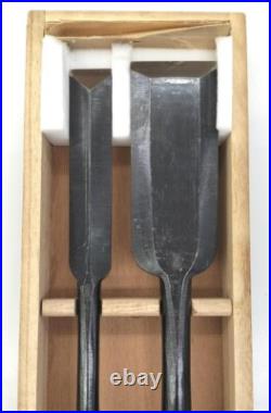 Japanese Nomi Chisel Vintage Old Retro Oire Tools Set of 2 in Box