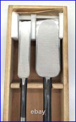 Japanese Nomi Chisel Vintage Old Retro Oire Tools Set of 2 in Box