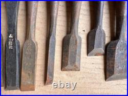 Japanese Nomi Chisel Vintage Old Retro Oire Tools Set of 23 Bulk Engraved F/S