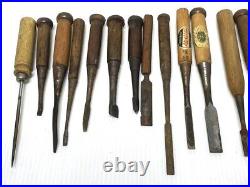 Japanese Nomi Chisel Vintage Old Retro Oire Tools Set of 23 Nulk F/S From Japan