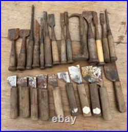 Japanese Nomi Chisel Vintage Old Retro Oire Tools Set of 24 Free Shipping Japan Japanese Nomi Chisel Vintage Old Retro Oire Tools Set of 24 Free Shipping Japan