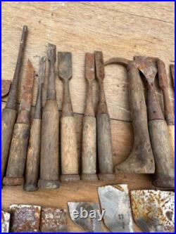 Japanese Nomi Chisel Vintage Old Retro Oire Tools Set of 24 Free Shipping Japan Japanese Nomi Chisel Vintage Old Retro Oire Tools Set of 24 Free Shipping Japan