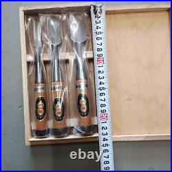 Japanese Nomi Chisel Vintage Old Retro Oire Tools Set of 3 in Box 15-30 mm F/S