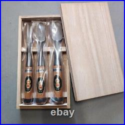 Japanese Nomi Chisel Vintage Old Retro Oire Tools Set of 3 in Box 15-30 mm F/S