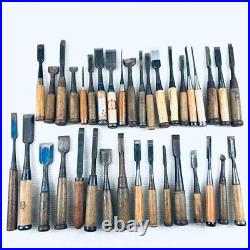 Japanese Nomi Chisel Vintage Old Retro Oire Tools Set of 36 Bulk