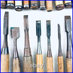 Japanese Nomi Chisel Vintage Old Retro Oire Tools Set of 36 Bulk