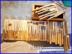 Japanese Nomi Chisel Vintage Old Retro Oire Tools Set of 48 Bulk