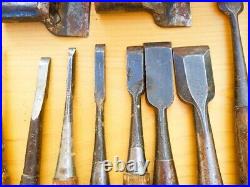 Japanese Nomi Chisel Vintage Old Retro Oire Tools Set of 48 Bulk