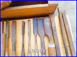 Japanese Nomi Chisel Vintage Old Retro Oire Tools Set of 48 Bulk