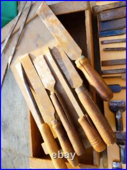 Japanese Nomi Chisel Vintage Old Retro Oire Tools Set of 48 Bulk