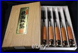 Japanese Nomi Chisel Vintage Old Retro Oire Tools Set of 5 Highest Quality