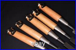 Japanese Nomi Chisel Vintage Old Retro Oire Tools Set of 5 Highest Quality