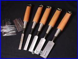 Japanese Nomi Chisel Vintage Old Retro Oire Tools Set of 5 Highest Quality