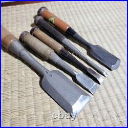 Japanese Nomi Chisel Vintage Old Retro Oire Tools Set of 5 Sukenao Hirayoshi F/S