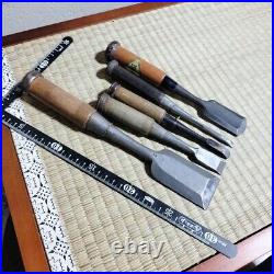 Japanese Nomi Chisel Vintage Old Retro Oire Tools Set of 5 Sukenao Hirayoshi F/S