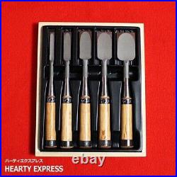 Japanese Nomi Chisel Vintage Old Retro Oire Tools Set of 5 with Box Banshu Miki