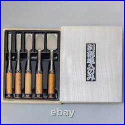 Japanese Nomi Chisel Vintage Old Retro Oire Tools Set of 5 with Box Unused F/S