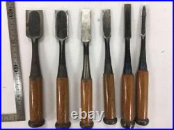 Japanese Nomi Chisel Vintage Old Retro Oire Tools Set of 6 9/12/15/18/24/30mm