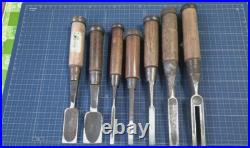 Japanese Nomi Chisel Vintage Old Retro Oire Tools Set of 7
