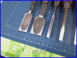 Japanese Nomi Chisel Vintage Old Retro Oire Tools Set of 7