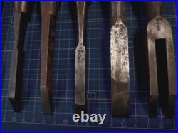 Japanese Nomi Chisel Vintage Old Retro Oire Tools Set of 7
