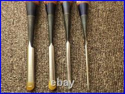 Japanese Nomi Chisel Vintage Old Retro Oire Tools Set of 8 Ingraved Unused