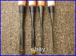 Japanese Nomi Chisel Vintage Old Retro Oire Tools Set of 8 Ingraved Unused