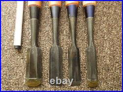 Japanese Nomi Chisel Vintage Old Retro Oire Tools Set of 8 Ingraved Unused