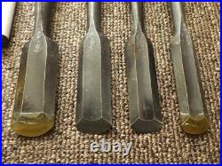 Japanese Nomi Chisel Vintage Old Retro Oire Tools Set of 8 Ingraved Unused