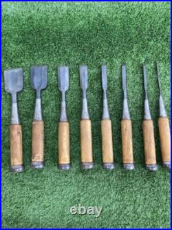 Japanese Nomi Chisel Vintage Old Retro Oire Tools Set of 8 Koyama F/S From JP