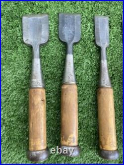 Japanese Nomi Chisel Vintage Old Retro Oire Tools Set of 8 Koyama F/S From JP