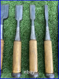 Japanese Nomi Chisel Vintage Old Retro Oire Tools Set of 8 Koyama F/S From JP