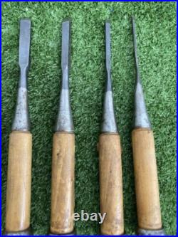 Japanese Nomi Chisel Vintage Old Retro Oire Tools Set of 8 Koyama F/S From JP