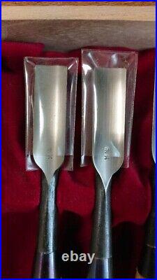 Japanese Nomi Chisel Vintage Old Retro Oire Tools Set of 8 in Box F/S From JP