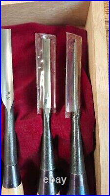 Japanese Nomi Chisel Vintage Old Retro Oire Tools Set of 8 in Box F/S From JP