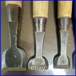Japanese Nomi Chisel Vintage Old Retro Oire Tools Set of 9 in Box Engraved Japanese Nomi Chisel Vintage Old Retro Oire Tools Set of 9 in Box Engraved